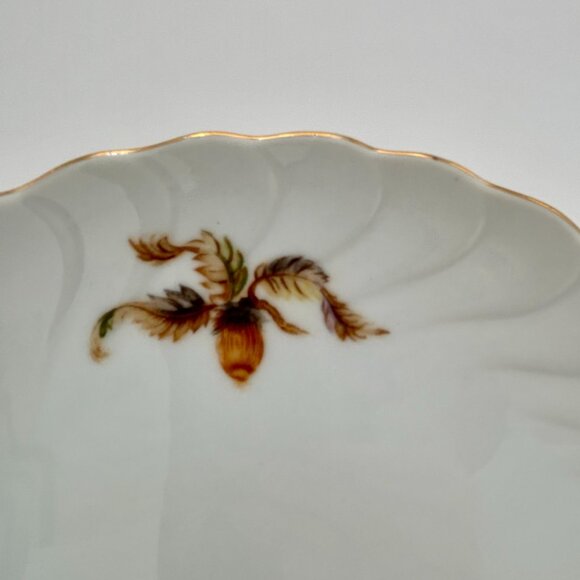 Set of 4 Hutschenreuther Selb Bavarian Porcelain Dessert Pie Plates Gold Rim - Picture 2 of 12